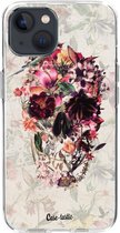 Casetastic Apple iPhone 13 Hoesje - Softcover Hoesje met Design - Flower Skull Print