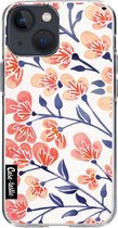 Casetastic Apple iPhone 13 mini Hoesje - Softcover Hoesje met Design - Cherry Blossoms Peach Print