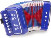 accordeon met muziekboek junior 19 cm blauw