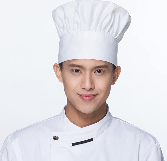 Witte Polyester Paddenstoel Koksmuts