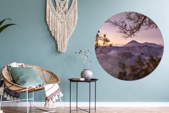 Wall Circle - Wall Circle Inside - Volcan - Indonésie - Java - ⌀ 120 cm - Décoration murale - Peintures Ronds XXL
