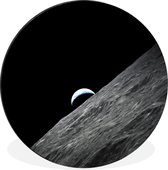 WallCircle - Wandcirkel - Muurcirkel - Aarde - Maan - Ruimte - Aluminium - Dibond - ⌀ 90 cm - Binnen en Buiten