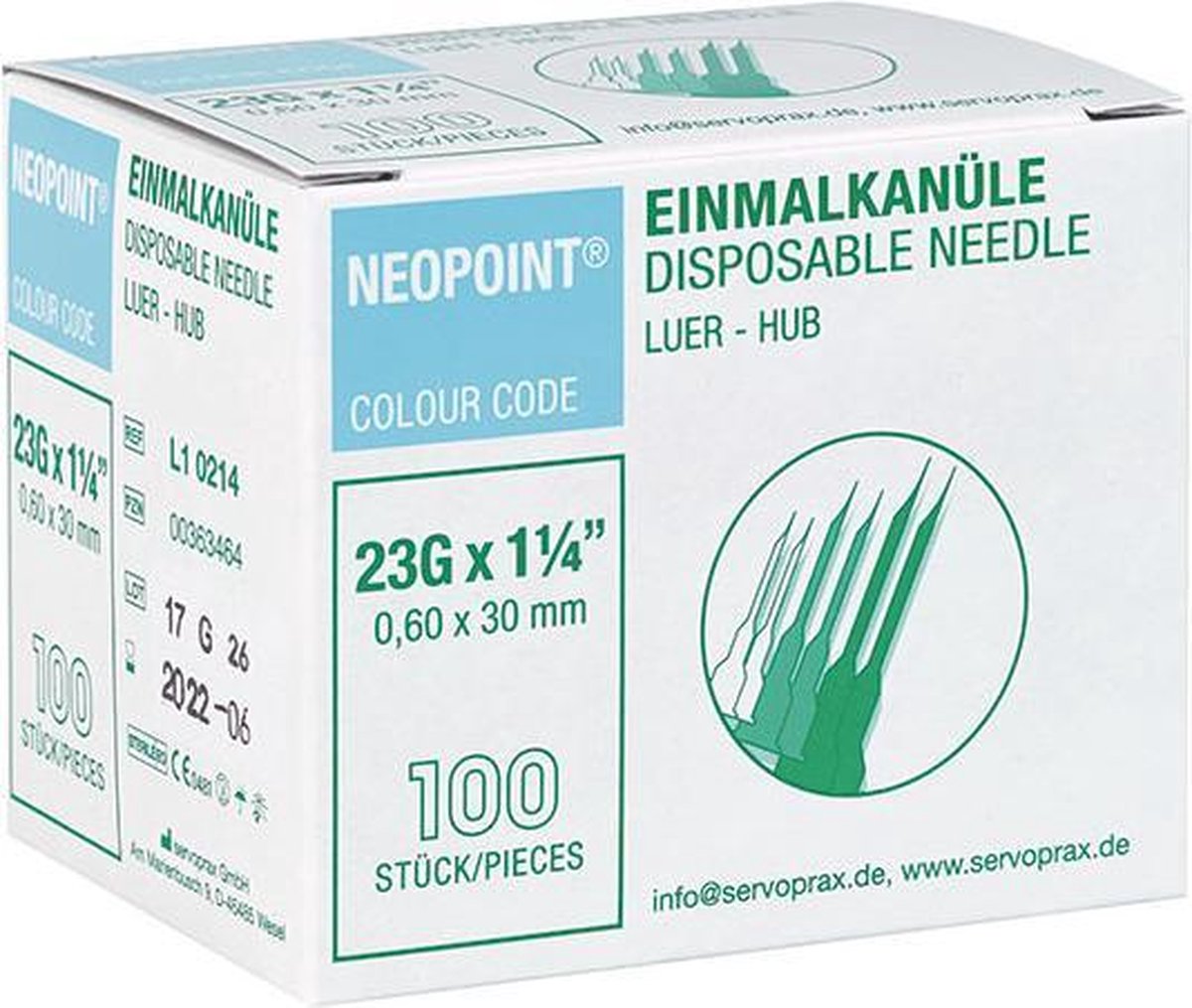 Neopoint Disposable canules speciale maten 40 x 1,10 mm Bloed extractie
