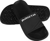 Masita | Badslippers zonder klittenband - Met comfortabel voetbed - BLACK - 46