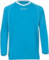 Masita | Sportshirt Heren Lange Mouw - Striker Voetbalshirt Fitness Shirt- Hardloopshirt Heren - Wedstrijdshirt - sneldrogend - SKY BLUE/WHITE - 128