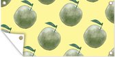Poster de jardin Pommes - Vert - Jaune - 80x40 cm - Décoration murale Outdoor - Poster de jardin - Toile jardin - Poster clôture - Tableau jardin.