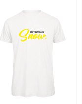 T-shirt wit XL - Don’t eat yellow snow - soBAD. | Foute apres ski outfit | kleding | verkleedkleren | wintersport t-shirt | wintersport dames en heren