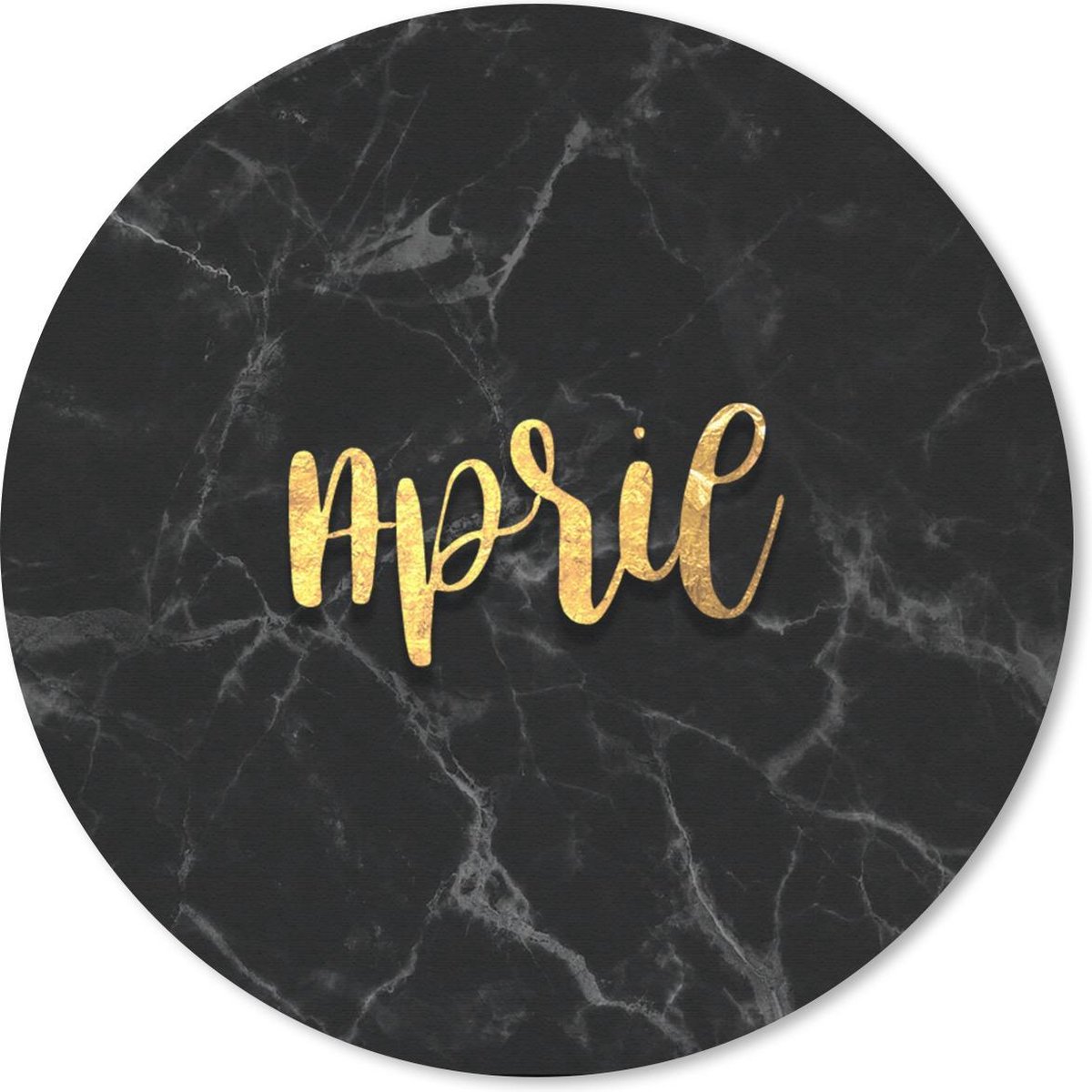 Muismat rond 50x50 cm - Mousepad Quote - Kalender - April - Goud - Ronde muismatten