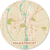 Muismat - Mousepad - Rond - Stadskaart - Maastricht - Vintage - 50x50 cm - Ronde muismat