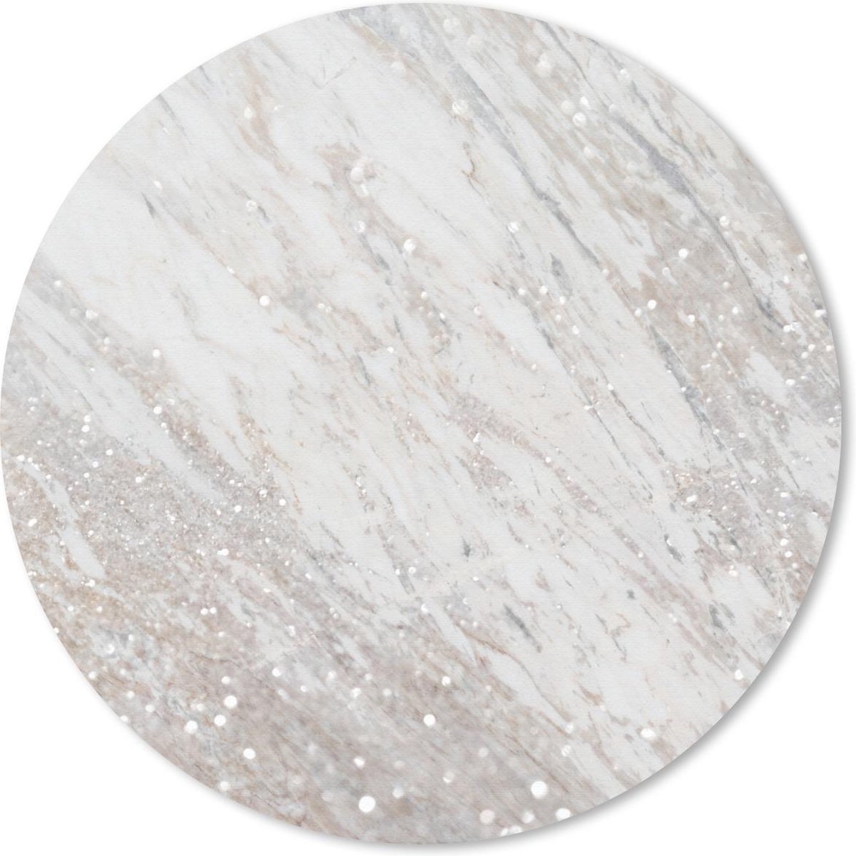 Muismat rond 40x40 cm - Mousepad Marmer - Glitter - Goud - Ronde muismatten