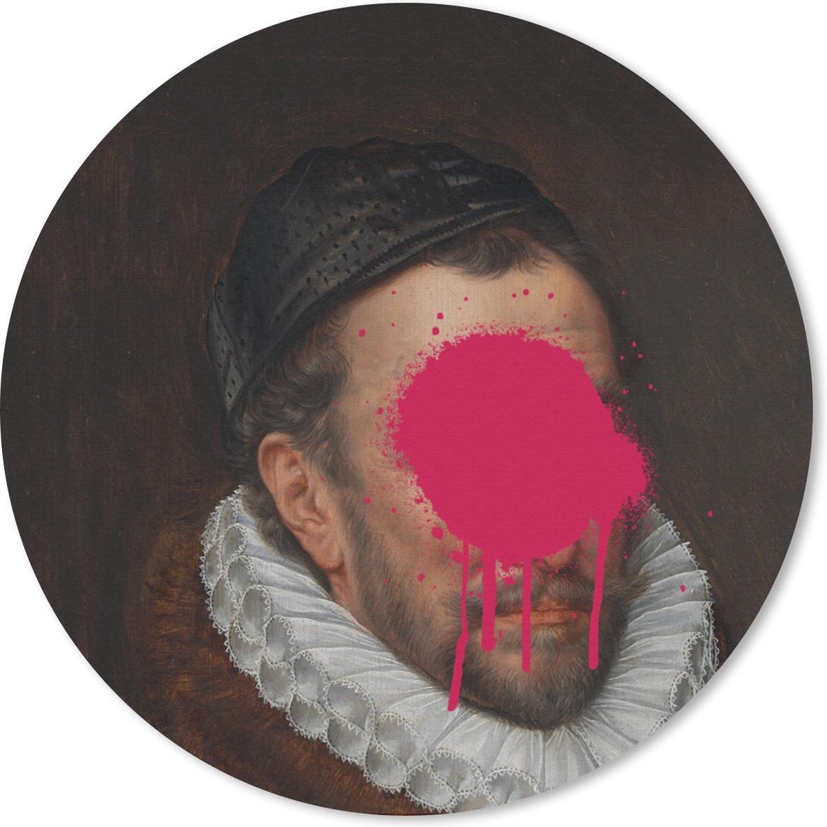 Muismat rond 40x40 cm - Mousepad Willem van Oranje - Kunst - Verf - Ronde muismatten