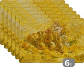 Placemat - Placemats kunststof - Kweeperen, citroenen, peren en druiven - Vincent van Gogh - 45x30 cm - 6 stuks - Hittebestendig - Anti-Slip - Onderlegger - Afneembaar