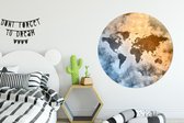 Wallpaper Circle - Wereldkaart - Couleurs - Vintage - ⌀ 140 cm - Wall Circle - Auto-adhésif - Round Wallpaper Sticker
