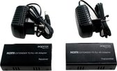 HDMI naar LAN RJ45 Verlengsnoer approx! APPC14V2 1080 px (50 m) Zwart