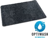 Antislip Deurmat Studio M - OPTIWASH - Wasbare droogloopmat/badmat/douchemat/toiletmat - Super absorberende schoonloopmat met microvezel - 60X90 cm - Machine Wasbaar 40°C - Grijs/Z