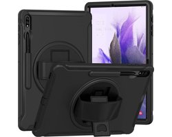 Hoes Full Protect Cover met Kickstand Zwart Geschikt voor Samsung Galaxy Tab S7 FE