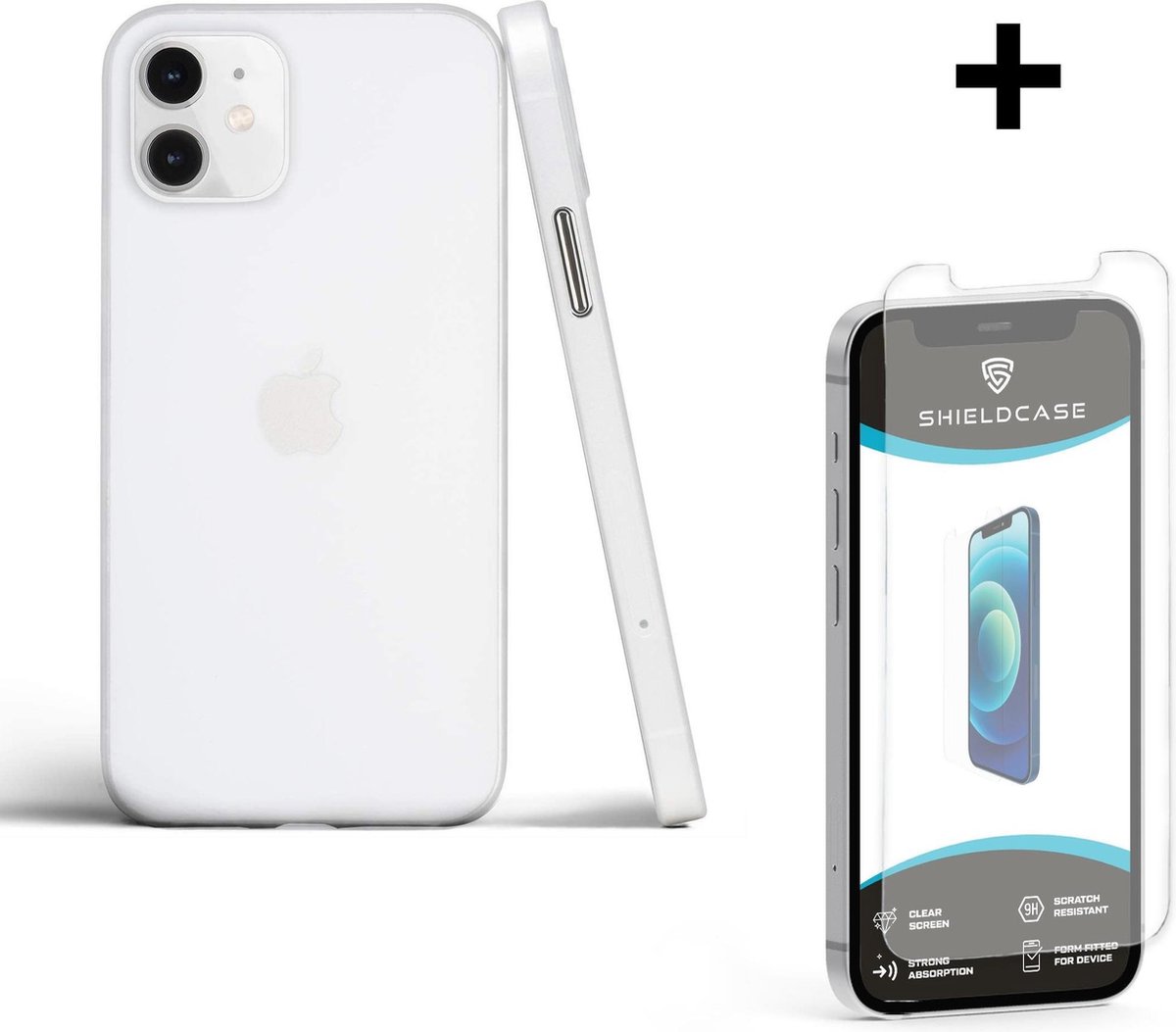 ShieldCase Extreem dun geschikt voor Apple iPhone 12 / 12 Pro hoesje - 6.1 inch - transparant + glazen Screen Protector - Ultra dun hoesje - Super dunne case - Dun hoesje doorzichtig - Transparant hoesje - Transparante case doorzichtig + glas