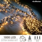 Kerstverlichting - Kerstboomverlichting - Clusterverlichting - Kerstversiering - Kerst - 1800 LED's - 36 meter - Extra warm wit
