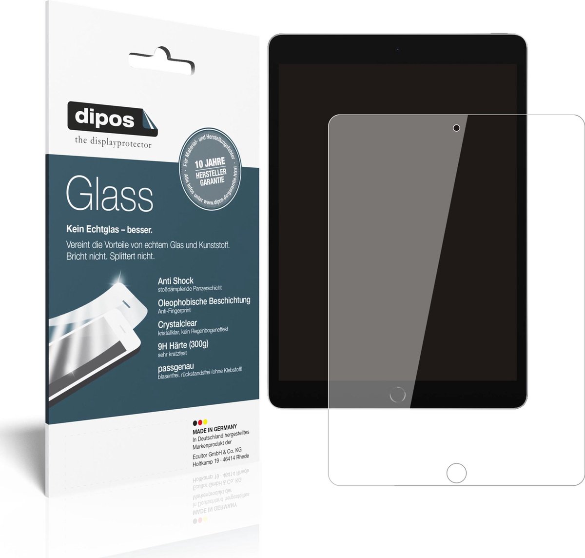 dipos I 2x Pantserfolie helder compatibel met Apple iPad 10.2 inch (2021) Beschermfolie 9H screen-protector