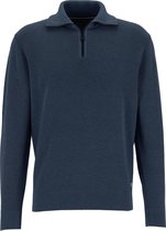 CASA MODA heren trui katoenmelange - honingraat structuur schipperstrui - marine blauw - Maat: XL