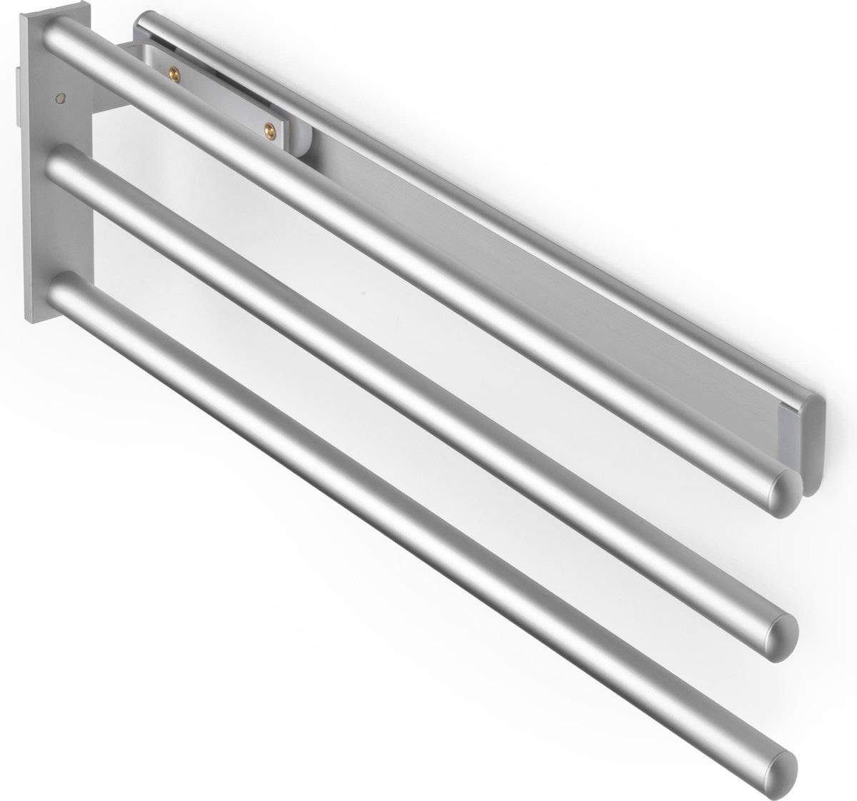 Emuca Handdoekenrek verlengbaar, 3 armen, 440 mm, Aluminium, Mat geanodiseerd