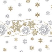 Duni Servetten Snow Glitter 3-laags 40 Cm Papier Wit/goud