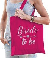 1x Vrijgezellenfeest Bride to be tasje roze/zilver goodiebag dames - Accessoires vrijgezellen party vrouw