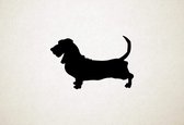 Basset Hound - Silhouette hond - M - 53x80cm - Zwart - wanddecoratie