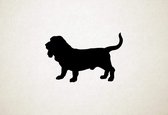 Basset Retriever - Silhouette hond - XS - 18x27cm - Zwart - wanddecoratie