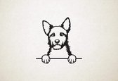 Australische Australian Terrier - hond met pootjes - XS - 24x23cm - Zwart - wanddecoratie