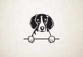 Treeing Walker Coonhound - hond met pootjes - S - 42x51cm - Zwart - wanddecoratie