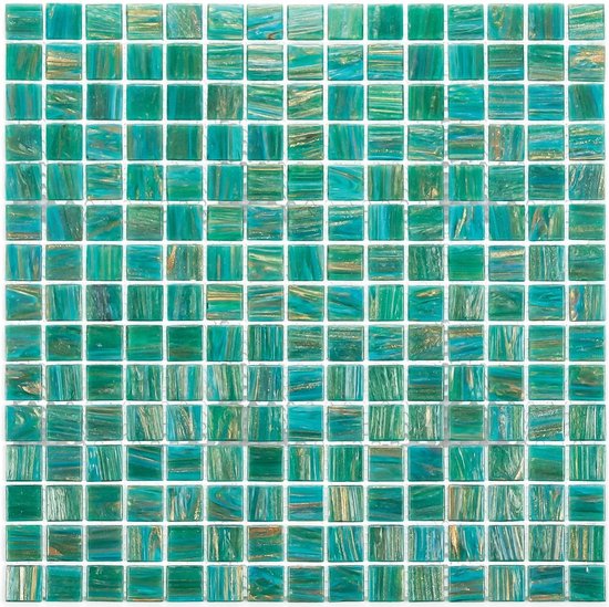 Mozaïek Goud 32.2x32.2 cm Glas Met Goud Ader En Turquoise (Prijs Per 1.04 m2) | bol.com