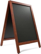 Krijtstoepbord mahonie- dubbelzijdig - 55 x 85 cm