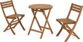 Kave Home - Ensemble extérieur table et 2 chaises pliantes Elisia en bois d'acacia massif FSC 100%