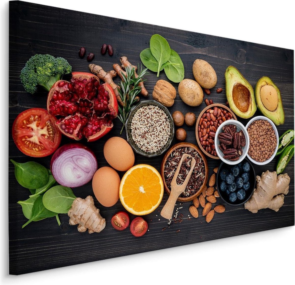 karo-art Schilderij - Bewust eten, multi-gekleurd, premium print Multikleur