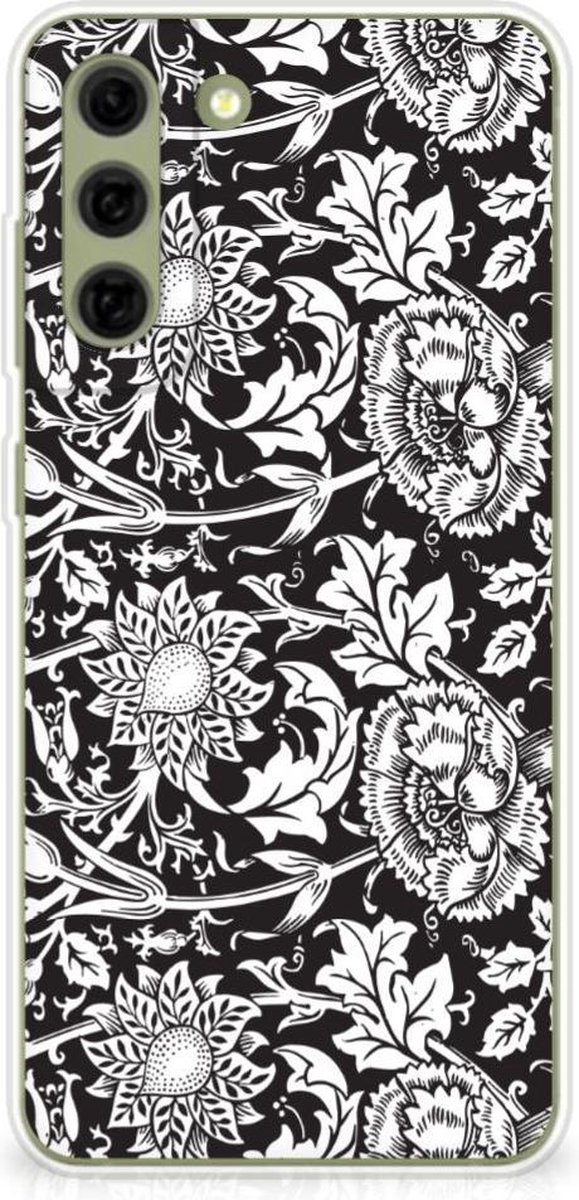 Samsung Galaxy S21FE TPU Case Black Flowers
