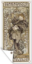 Tuinposter Man - Art nouveau - Kleding - 30x60 cm - Tuindoek - Buitenposter
