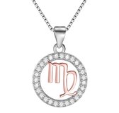 Tracelet - Zilveren Kettingen | Ketting Horoscoop Maagd | Sterrenbeeld Rosé en Zilver | 925 Sterling Zilver - 925 Keurmerk stempel - 925 Zilver Certificaat | Valentijn tip