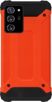 WLONS Rubber Kunststof Bumper Case Hoesje Geschikt voor Samsung Galaxy Note 20 - Oranje