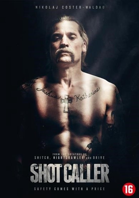Nikolaj Coster-Waldau, met snor en tatoeages, borstbeeld voor "Shot Caller".