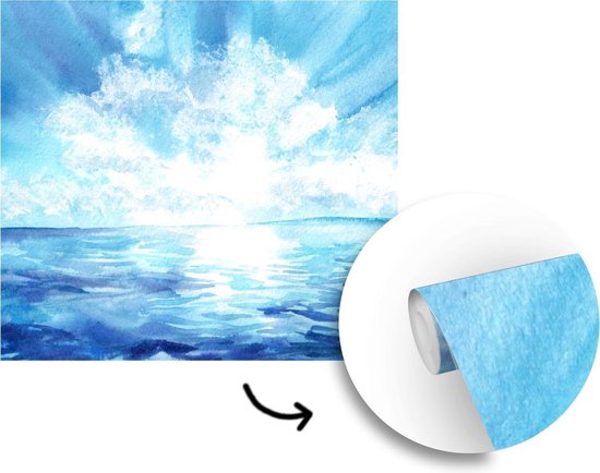 Papier Peint - Papier peint photo Mer - Ciel - Soleil - Largeur 300 cm x Hauteur 300 cm