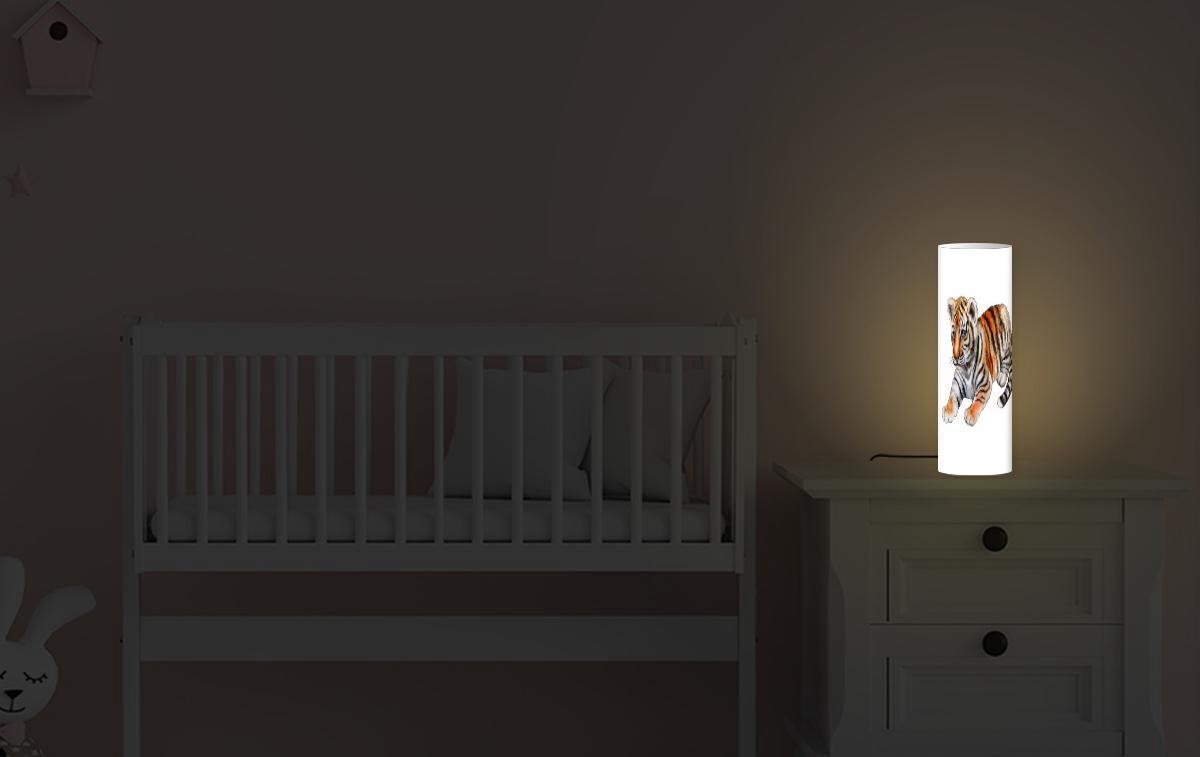 Lamp - Nachtlampje - Tafellamp slaapkamer - Tijger - Baby - Oranje - 50 cm hoog - Ø15.9 cm - Inclusief LED lamp