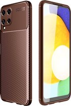 Samsung Galaxy A22 4G Hoesje - Mobigear - Racing Serie - TPU Backcover - Bruin - Hoesje Geschikt Voor Samsung Galaxy A22 4G