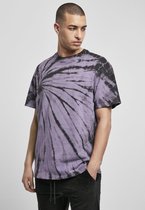 Urban Classics Heren Tshirt -5XL- Boxy Tye Dye Zwart/Paars