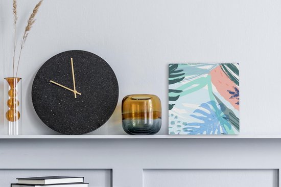 Tableau sur toile Été - Blauw - Vert - 20x20 cm - Décoration murale