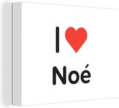 Canvas Schilderij I love - Noé - Meisje - 40x30 cm - Wanddecoratie
