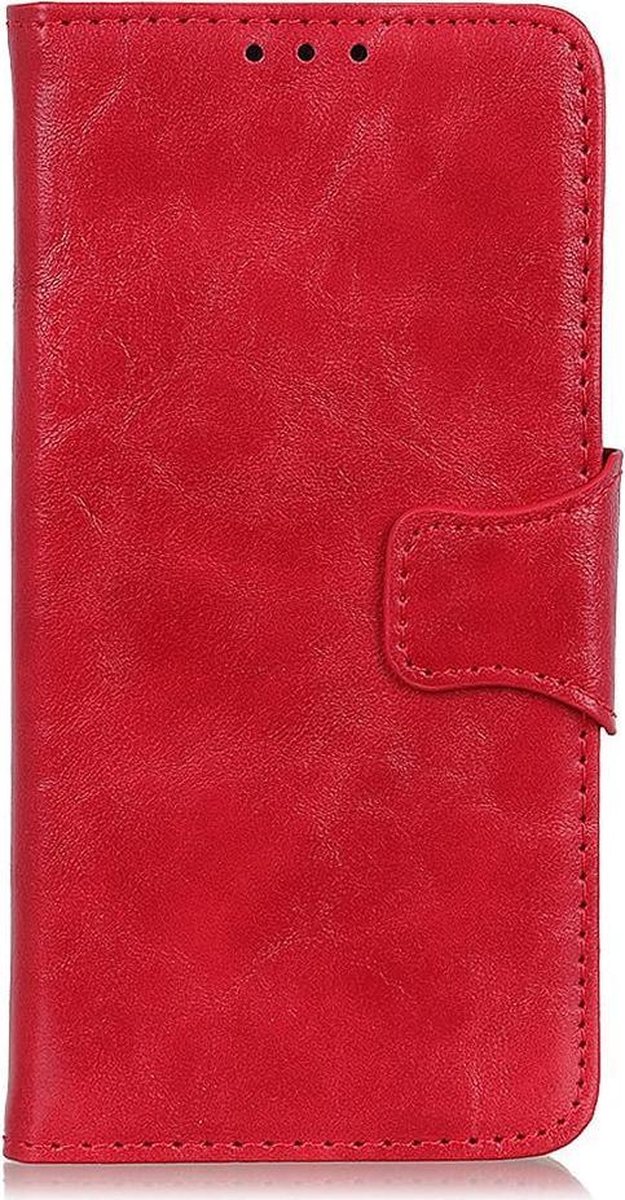 Shop4 - Motorola Moto E7 Power 4G Hoesje - Wallet Case met Pasjeshouder Cabello Rood