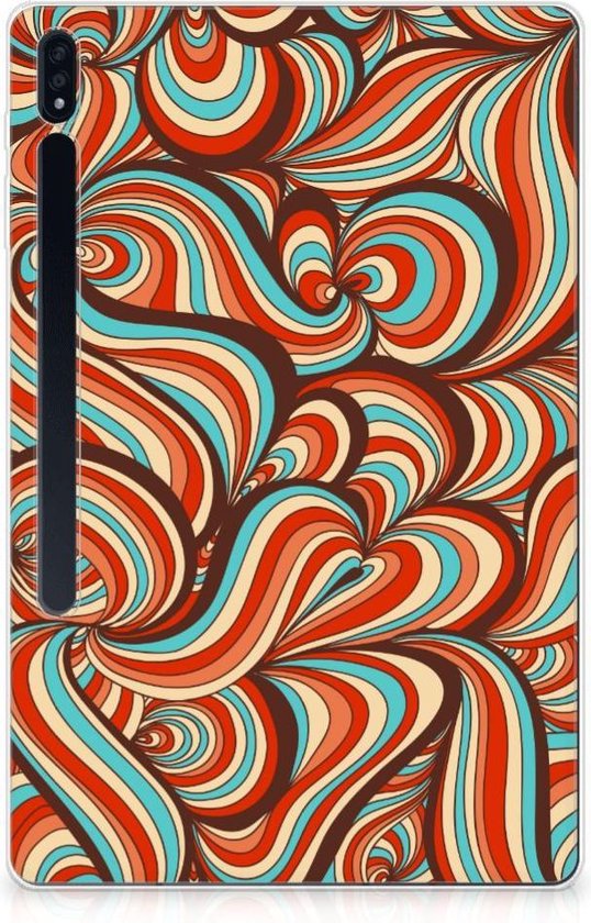 TPU Siliconen Hoes Samsung Galaxy Tab S7 Plus Case Retro met doorzichte zijkanten