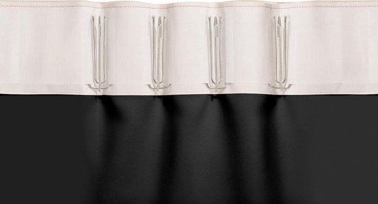 Larson - Luxe Hotel Serie Blackout Gordijn - Visgraat motief - Haken - Donkergrijs - 150 x 250 cm - Verduisterend & kant en klaar - Larson
