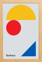 JUNIQE - Poster in houten lijst Minimalism -40x60 /Blauw & Geel